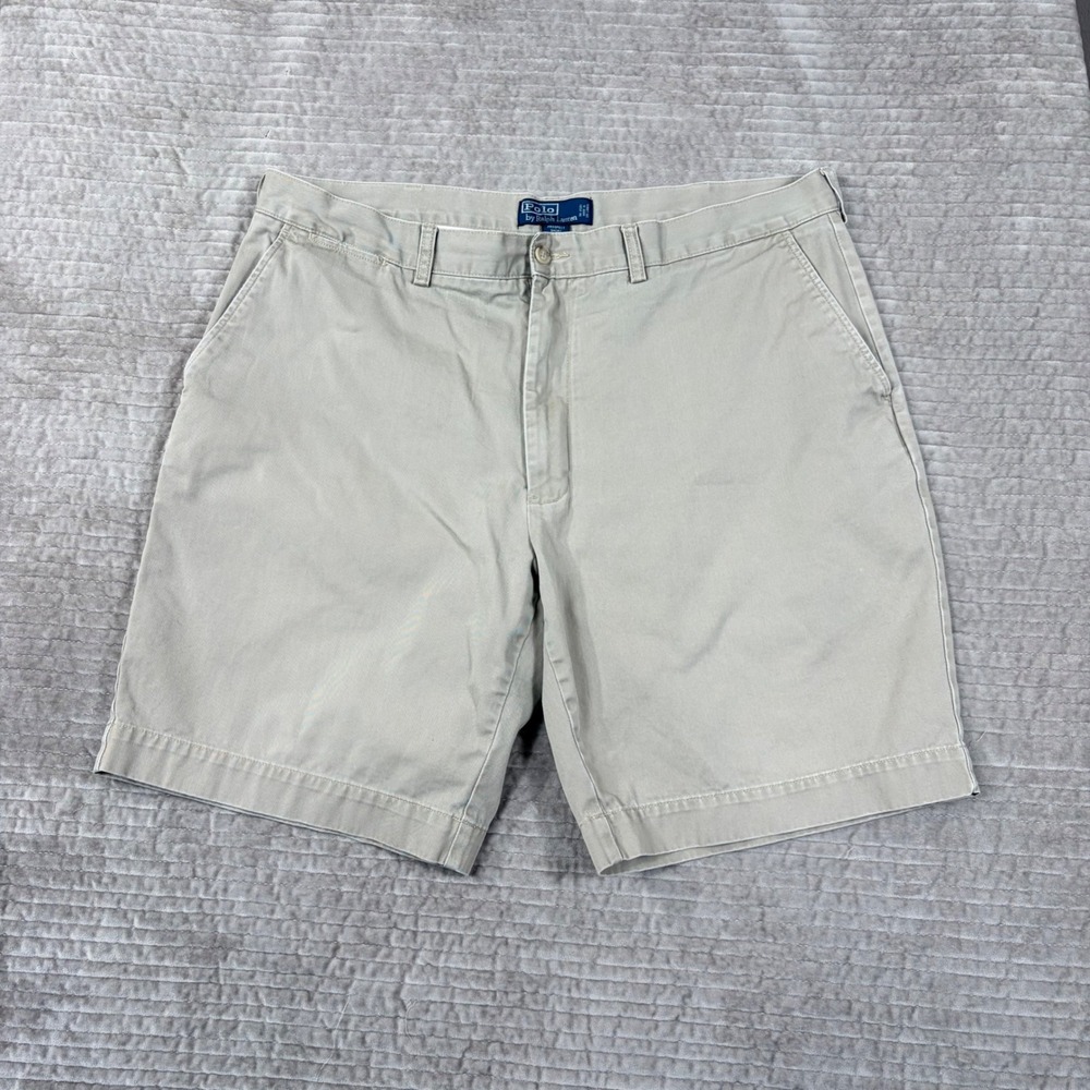 Polo Ralph Lauren Prospect Short Mens 40 Khaki Tan 100% Cotton Chino Shorts